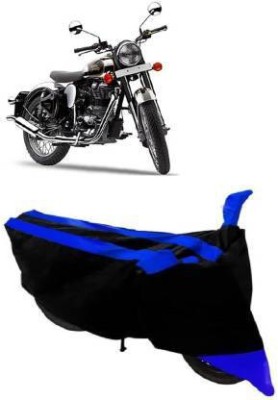 Bull Rider Waterproof Two Wheeler Cover for Royal Enfield(Classic Chrome, Black, Blue)