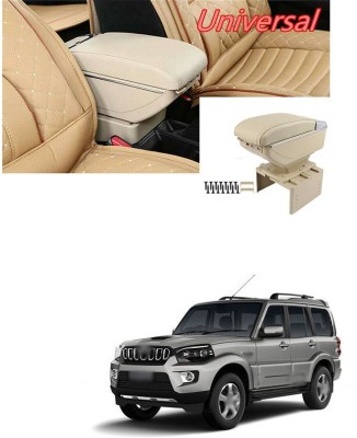PECUNIA Universal Car Armrest Center Console Pad,PU Leather Car Armrest Seat Box Cover Protector Protects from Dirt,Damage,Pet Scratches,Old Damaged Consoles (Beige) A121 Car Armrest(Mahindra, Scorpio)