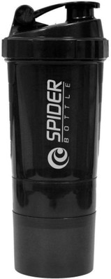KITCHEN INDIA 500 ml Plastic Shaker(Pack of 1, Black)
