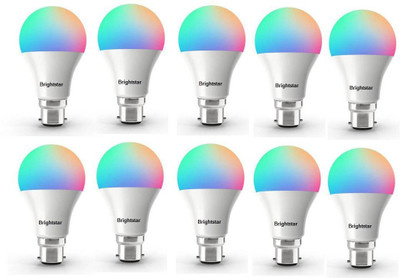 Brightstar 9 W Basic Round B22 LED Bulb(Red, Blue, Pink, Pack of 10)