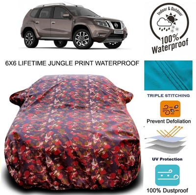 MoTRoX Car Cover For Nissan Terrano (With Mirror Pockets)(Multicolor)