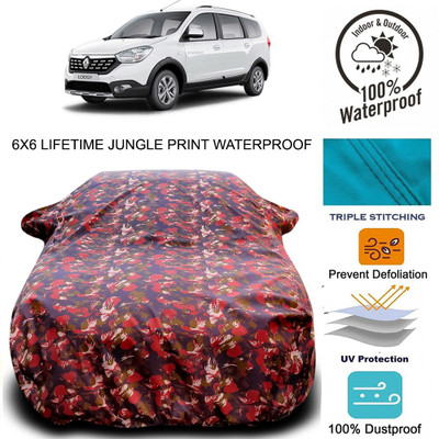 MoTRoX Car Cover For Renault Lodgy (With Mirror Pockets)(Red, Green)
