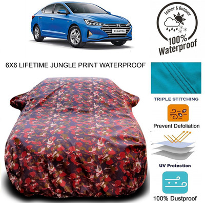 THE REAL ARV Car Cover For Hyundai Elantra (With Mirror Pockets)(Red, Green)