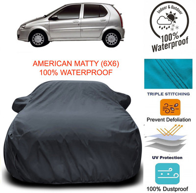 APNEK Car Cover For Tata Indica V2 (With Mirror Pockets)(Grey)