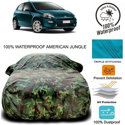 NUMBOR ONE Car Cover For Fiat Grande Punto (With Mirror Pockets)(Multicolor)