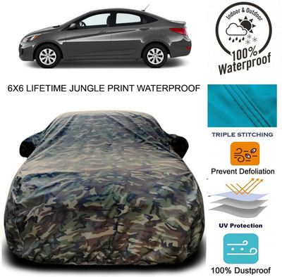 Gavya Car Cover For Hyundai Accent (With Mirror Pockets)(Green)