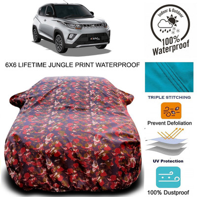 MoTRoX Car Cover For Mahindra KUV100 NXT (With Mirror Pockets)(Red, Green)