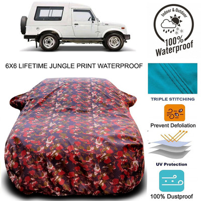 APNEK Car Cover For Maruti Suzuki Gypsy MG-410 (With Mirror Pockets)(Red, Green)