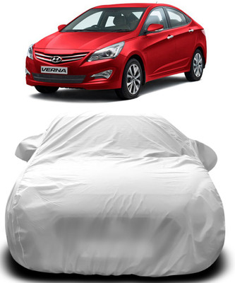 Elegance Car Cover For Hyundai Fluidic Verna (With Mirror Pockets)(Silver)