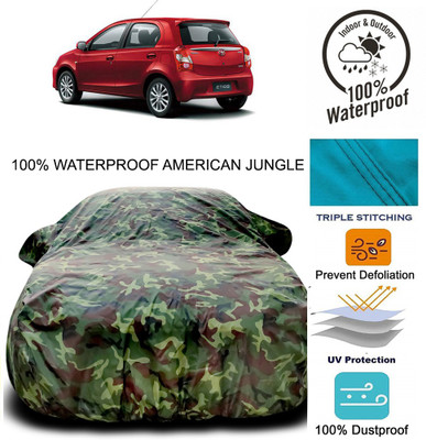 Zooper Car Cover For Toyota Etios Liva (With Mirror Pockets)(Brown, Green)