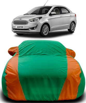 ProRox Car Cover For Ford Aspire (With Mirror Pockets)(Green, Orange)