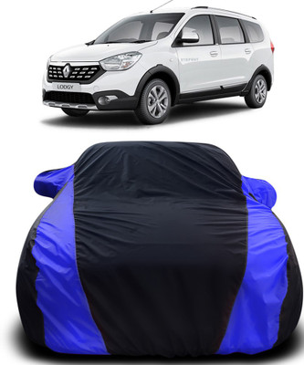NUMBOR ONE Car Cover For Renault Lodgy (With Mirror Pockets)(Black, Blue)