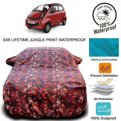 Gavya Car Cover For Tata Nano Genx (With Mirror Pockets)(Red, Green)