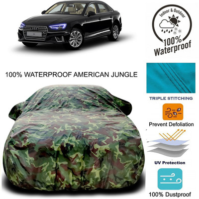 MoTRoX Car Cover For Audi A4 (With Mirror Pockets)(Brown, Green)
