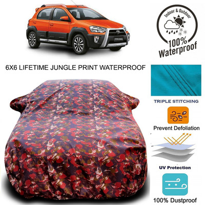 THE REAL ARV Car Cover For Toyota Etios Cross (With Mirror Pockets)(Multicolor)