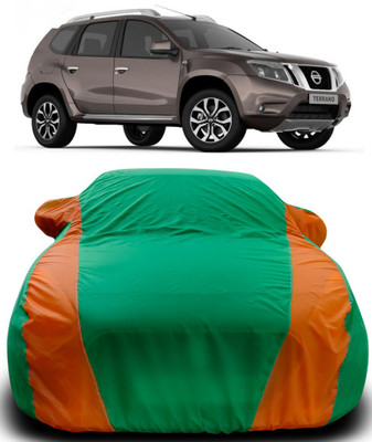 APNEK Car Cover For Nissan Terrano (With Mirror Pockets)(Green, Orange)