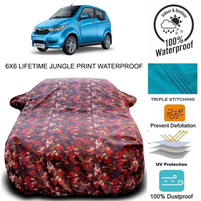 Gavya Car Cover For Mahindra e20 (With Mirror Pockets)(Red, Green)