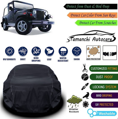 Tamanchi Autocare Car Cover For Mahindra Thar(Black)