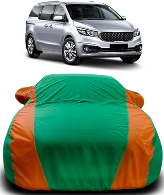 MoTRoX Car Cover For Kia Carnival (With Mirror Pockets)(Green, Orange)