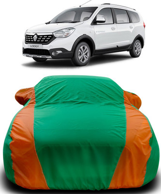 APNEK Car Cover For Renault Lodgy (With Mirror Pockets)(Green, Orange)