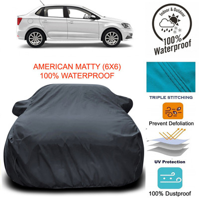 MoTRoX Car Cover For Volkswagen Ameo (With Mirror Pockets)(Grey)