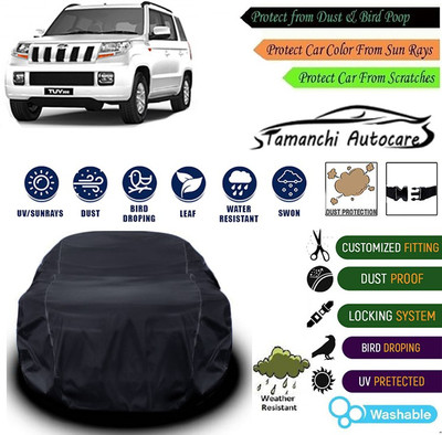 Tamanchi Autocare Car Cover For Mahindra TUV300 Plus Facelift(Black)