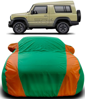 MoTRoX Car Cover For Maruti Suzuki Gypsy King (With Mirror Pockets)(Green, Orange)