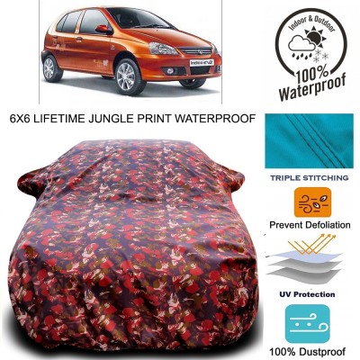 Gavya Car Cover For Tata Indica eV2 (With Mirror Pockets)(Red, Green)