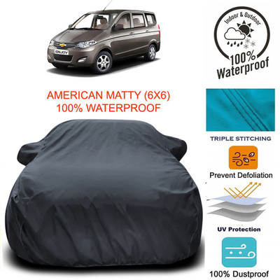MoTRoX Car Cover For Chevrolet Enjoy (With Mirror Pockets)(Grey)