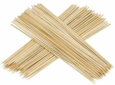 party decoration BBQ Sticks/Kebab Sticks/Wooden skewers/Bamboo Skewers/Roasting Pick 8 inches (2.3mm Thickness)(8 inch, Pack of 100)