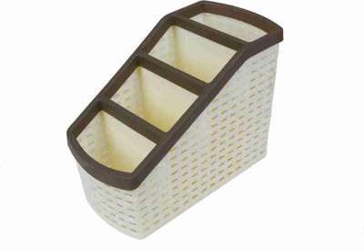 S M CREATION 4 Compartments Plastic Multipurpose(White, Brown)
