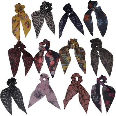NNR Georgette scarf scrunchies Rubber Band(Multicolor)