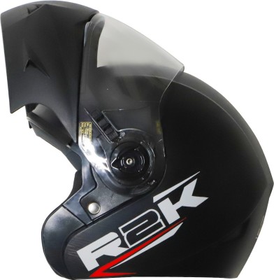 Steelbird R2K OSKA Reflective ISI Certified Flip Up Dashing Motorbike Helmet(Black with Clear Visor)