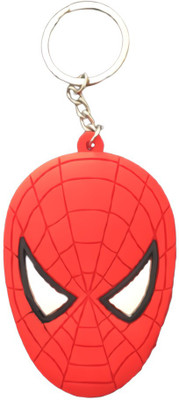 Relicon Two Sided Spiderman Avengers Superhero (Design-7) Red Rubber Keychain for Car Bike Kids Men Women Keyring Key Chain