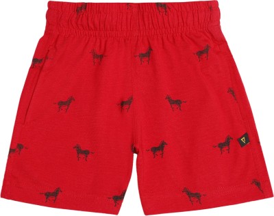 PROTEENS Short For Boys Casual Printed Pure Cotton(Red, Pack of 1)