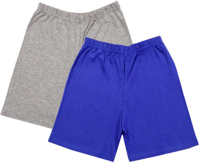 KAYU Short For Girls Casual Solid Cotton Blend(Grey, Pack of 2)