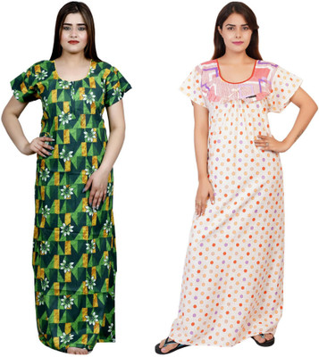 NACNO Women Nighty(Multicolor)