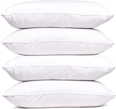 Tidy Polyester Fibre Sleeping Pillow Pack of 4 Solid(White)