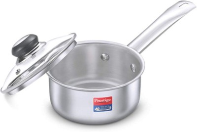 Prestige Tri Ply Sauce Pan 16 cm diameter with Lid 1.5 L capacity(Stainless Steel, Non-stick, Induction Bottom)