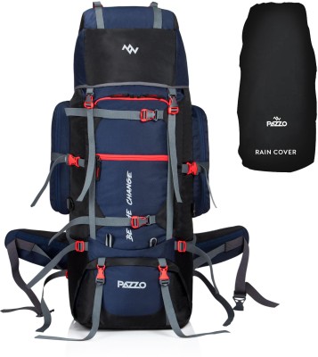 PAZZO 80 Ltr Trekking Bag Hiking Backpack Travel Backpack with Raincover ( 1 year warranty) Rucksack  - 80 L(Blue, Red)