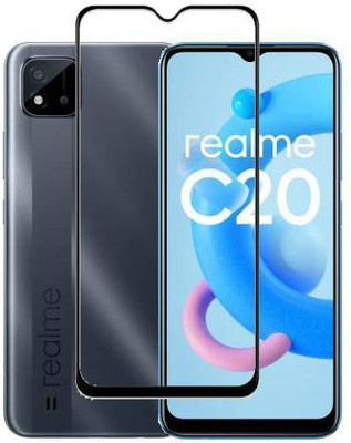 HOBBYTRONICS Edge To Edge Tempered Glass for REALME C20, REALME C21, REALME C25, REALME C25S(Pack of 1)
