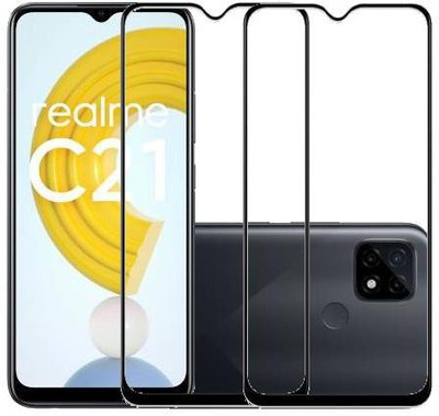MaxR Edge To Edge Tempered Glass for REALME C20 REALME C21 REALME C25(Pack of 2)