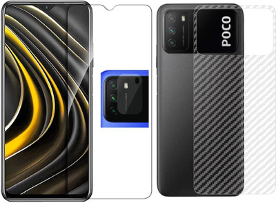 NEMIZI Front and Back Tempered Glass for Poco M3(Pack of 3)