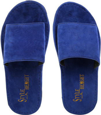 STYLE HEIGHT Men Slides(Blue , 6)