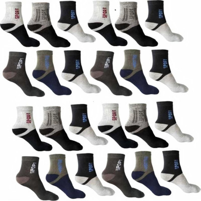Honze Men & Women Solid Ankle Length(Pack of 12)