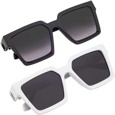TamTam Rectangular Sunglasses(For Men & Women, Black)