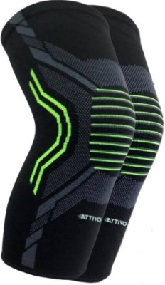 Attivo Unisex Breathable Knee Cap (Pair) for Knee Joint Pain, Gym, Running, Exercise Knee Support(Black)