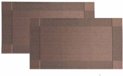 Baskety Rectangular Pack of 2 Table Placemat(Brown, PVC)