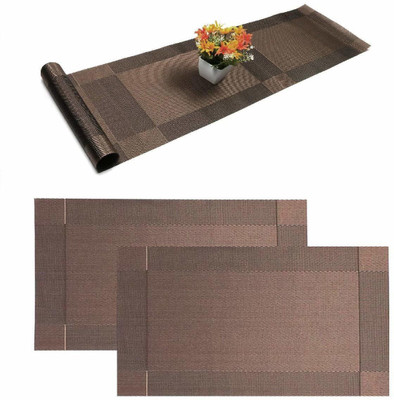 Flipkart SmartBuy Rectangular Pack of 3 Table Placemat(Brown, PVC)