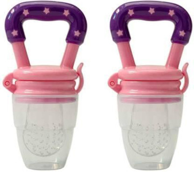 Vadhavan Food Nibbler with Fruit Silicone Feed Mesh Pack of 2 Feeder Teether and Feeder(LIGHT PINK, Purple)